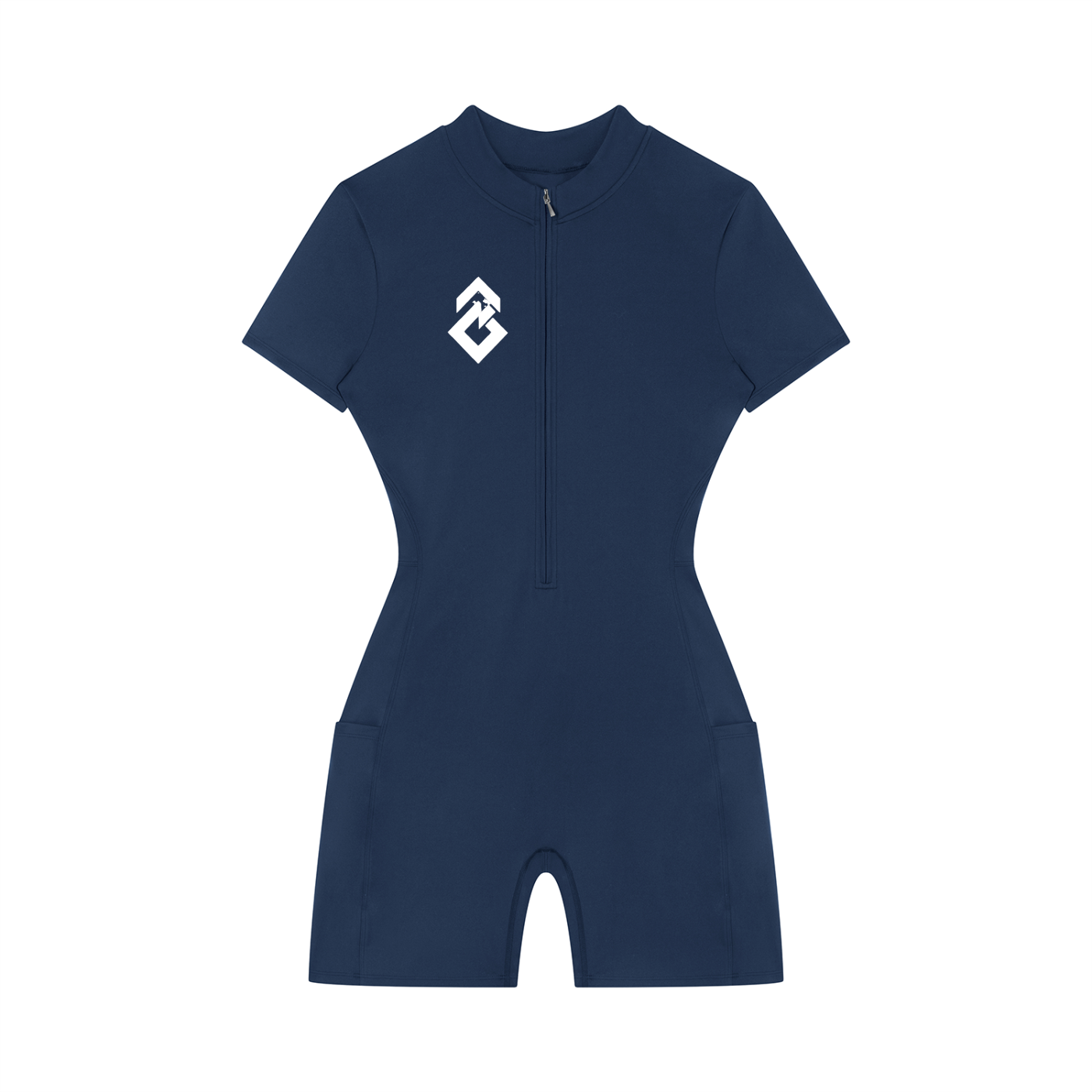 Women's Quarter-Zip Short Sleeve Romper