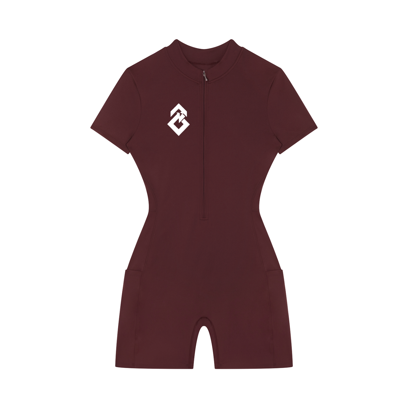 Women's Quarter-Zip Short Sleeve Romper