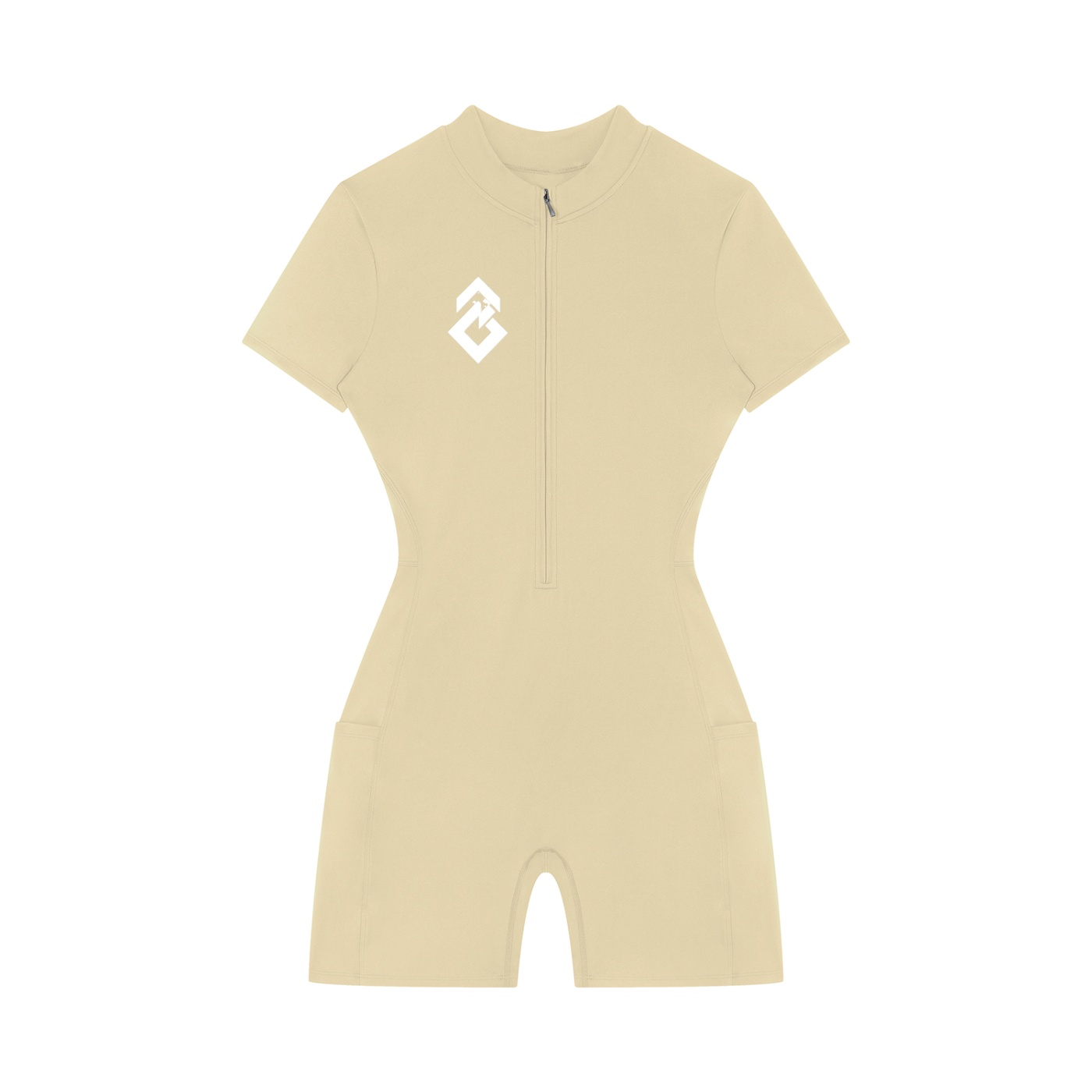 Women's Quarter-Zip Short Sleeve Romper