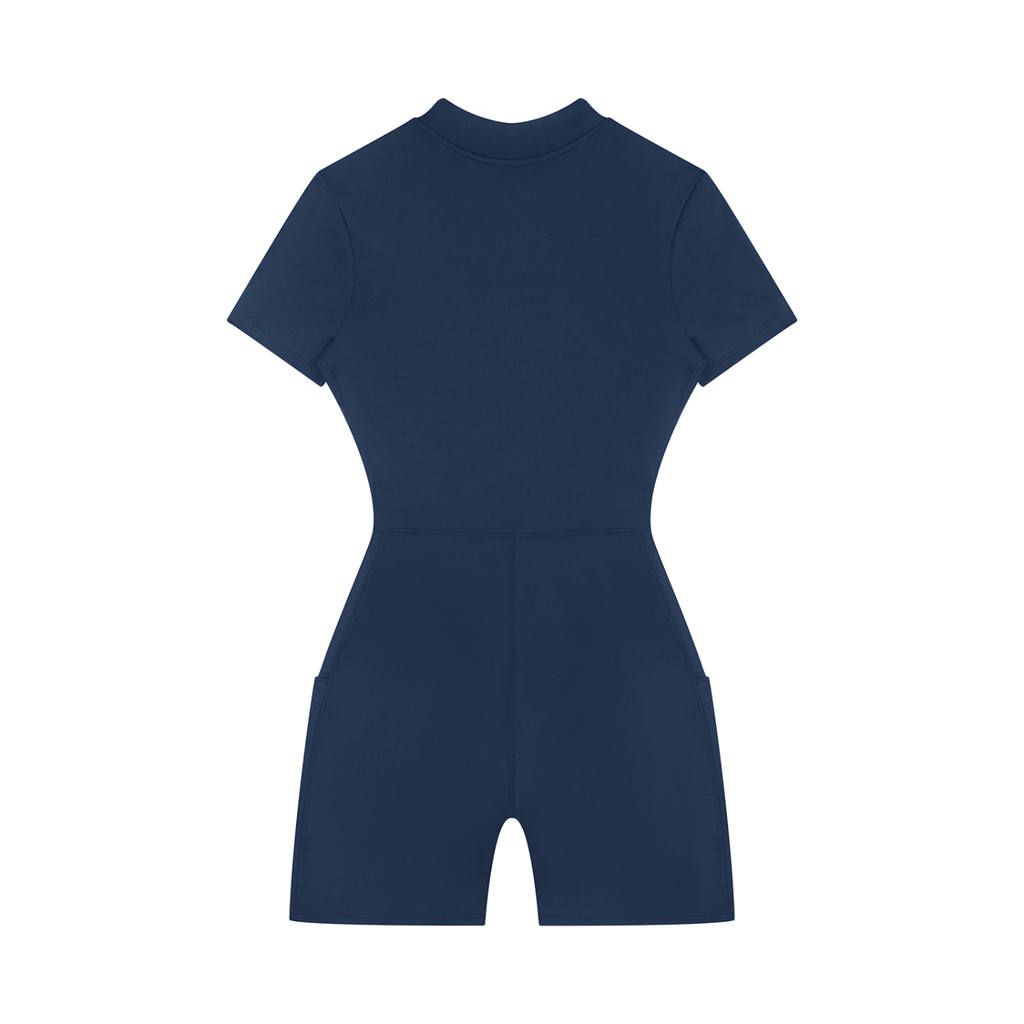 Women's Quarter-Zip Short Sleeve Romper