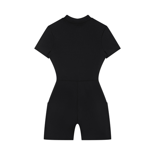 Women's Quarter-Zip Short Sleeve Romper