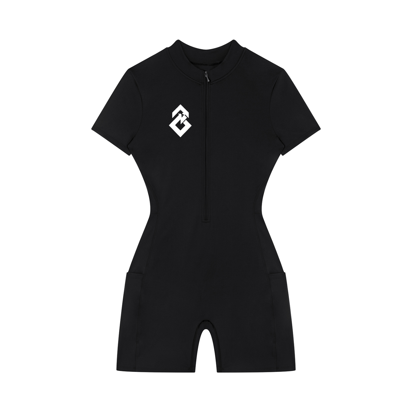 Women's Quarter-Zip Short Sleeve Romper